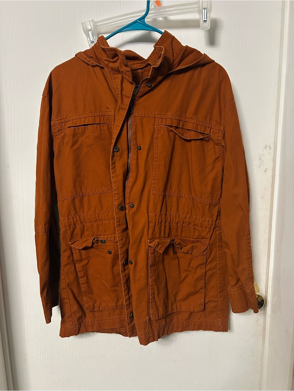 Universal Thread Hooded Field Jacket in Rust Orange